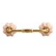 Baby Pink Crackle Ceramic Melon Bridge Handle